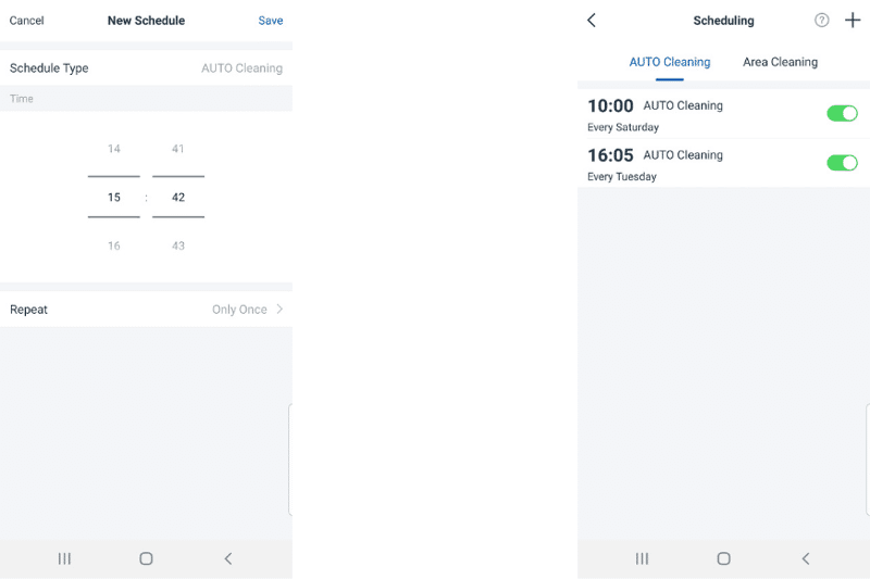 Creating a cleaning schedule in the Ecovacs Home App